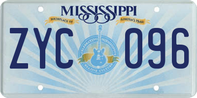 MS license plate ZYC096