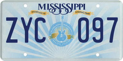 MS license plate ZYC097