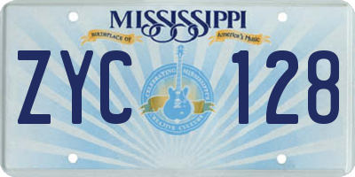 MS license plate ZYC128