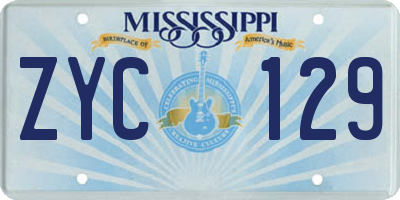 MS license plate ZYC129