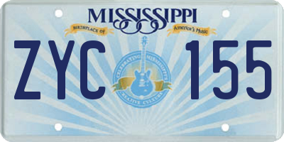 MS license plate ZYC155
