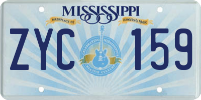 MS license plate ZYC159