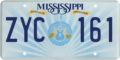 MS license plate ZYC161