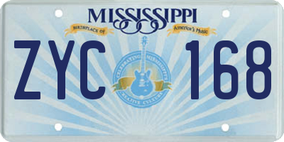 MS license plate ZYC168