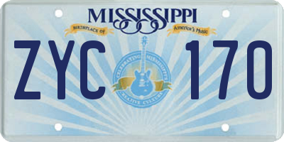 MS license plate ZYC170