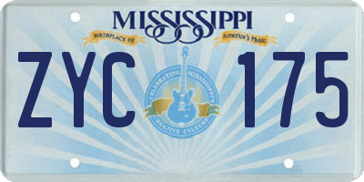 MS license plate ZYC175