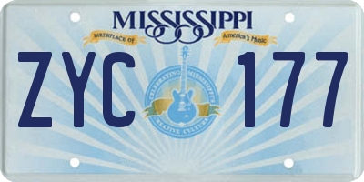 MS license plate ZYC177