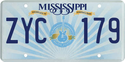 MS license plate ZYC179