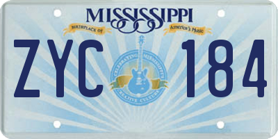 MS license plate ZYC184