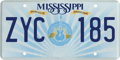 MS license plate ZYC185