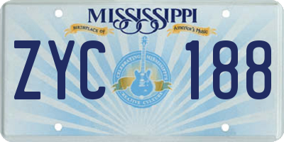 MS license plate ZYC188