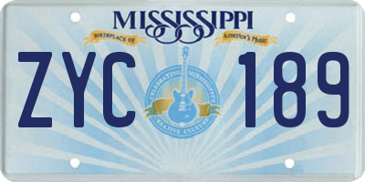 MS license plate ZYC189