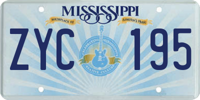 MS license plate ZYC195