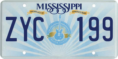 MS license plate ZYC199