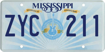MS license plate ZYC211