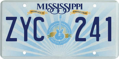 MS license plate ZYC241