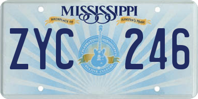 MS license plate ZYC246