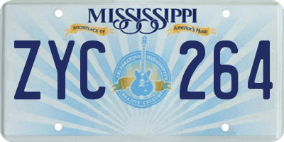 MS license plate ZYC264