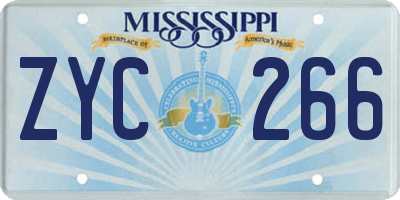 MS license plate ZYC266