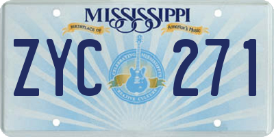 MS license plate ZYC271