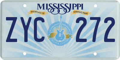 MS license plate ZYC272