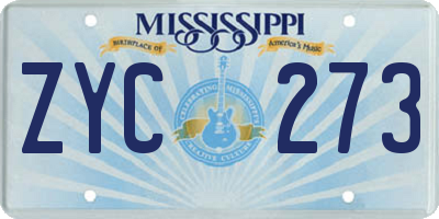 MS license plate ZYC273