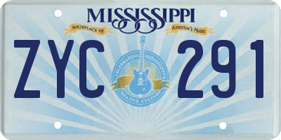 MS license plate ZYC291