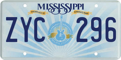 MS license plate ZYC296