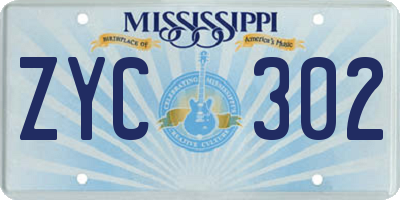 MS license plate ZYC302