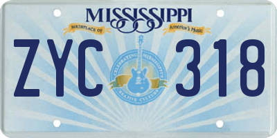 MS license plate ZYC318