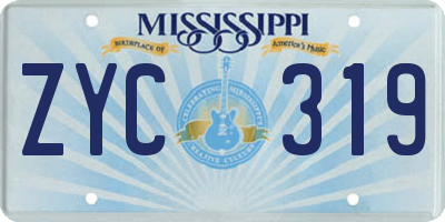 MS license plate ZYC319
