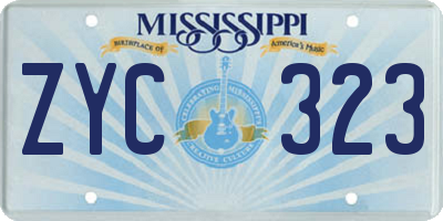 MS license plate ZYC323