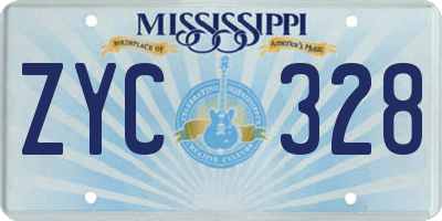 MS license plate ZYC328