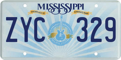 MS license plate ZYC329