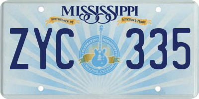 MS license plate ZYC335