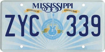 MS license plate ZYC339