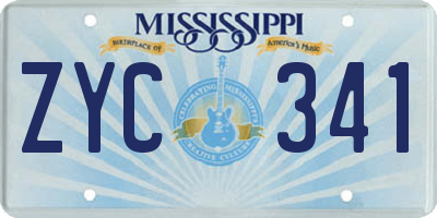 MS license plate ZYC341