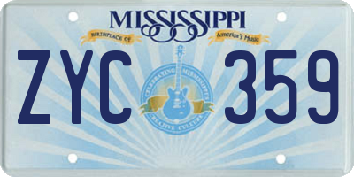 MS license plate ZYC359