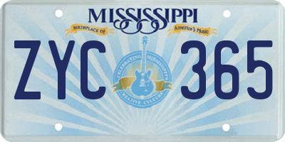 MS license plate ZYC365