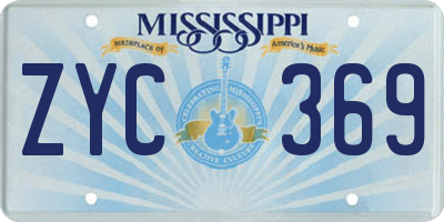 MS license plate ZYC369