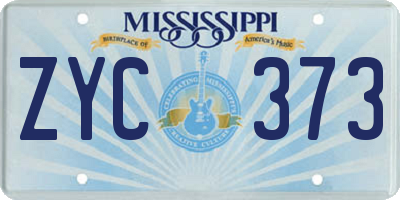 MS license plate ZYC373
