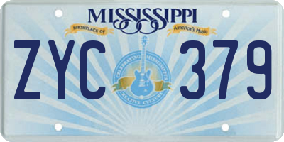 MS license plate ZYC379