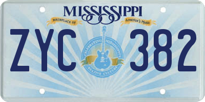 MS license plate ZYC382