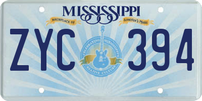 MS license plate ZYC394