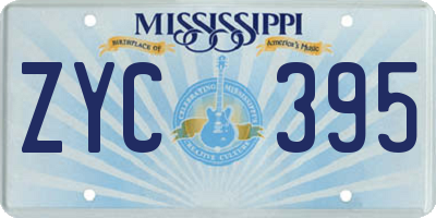 MS license plate ZYC395