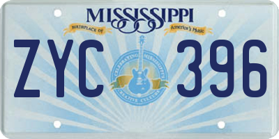 MS license plate ZYC396