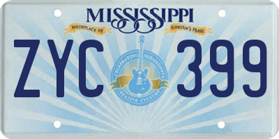 MS license plate ZYC399