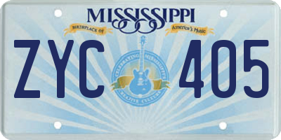 MS license plate ZYC405