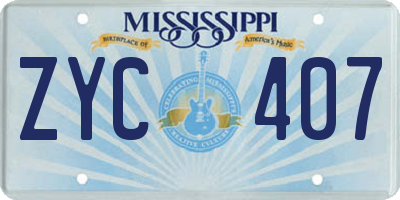 MS license plate ZYC407