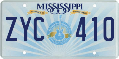 MS license plate ZYC410